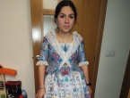 Probando el traje de fallera