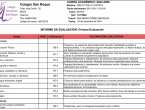 Notas Diego 1 evaluación 2° ESO