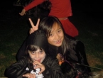 Fiesta de Halloween en el patio de casa