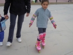 Prueba de patines en el parque